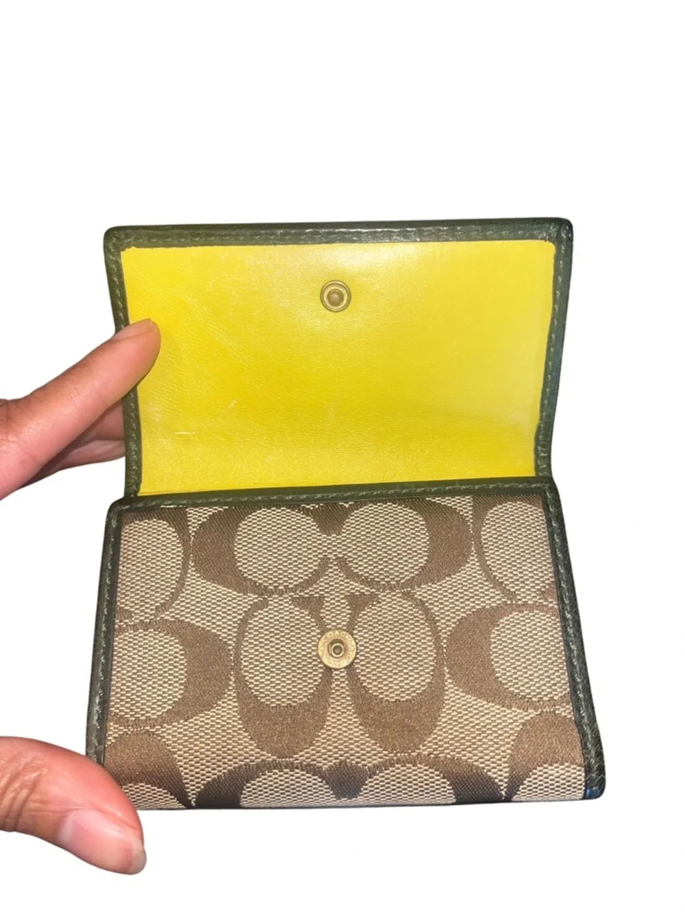 Coach Leatherware Black & Canvas Trifold Wallet - Picture 8 of 13